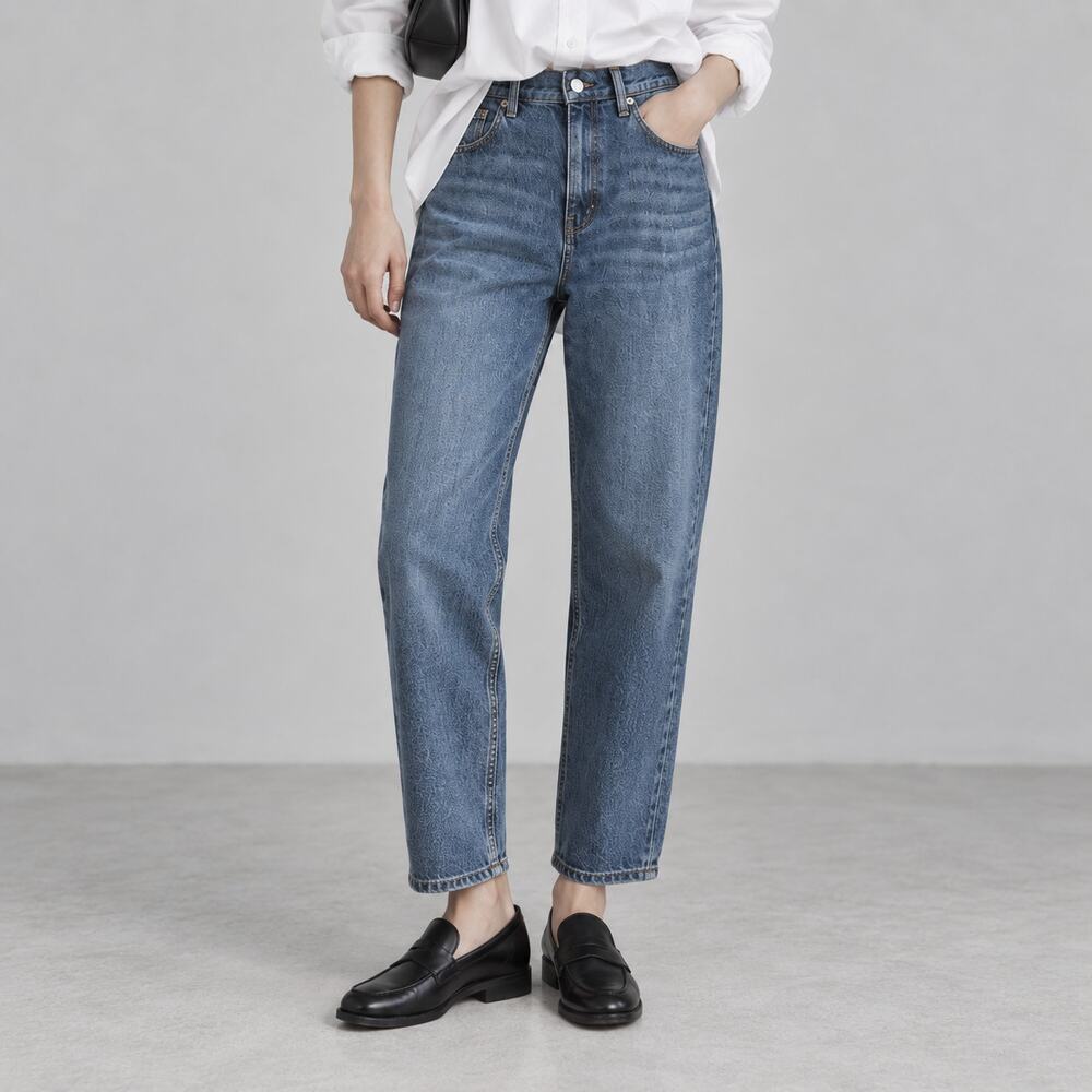 Everlane The 90s Cheeky Jeans Womens 31 Blue High Rise Straight Leg Ankle NWT